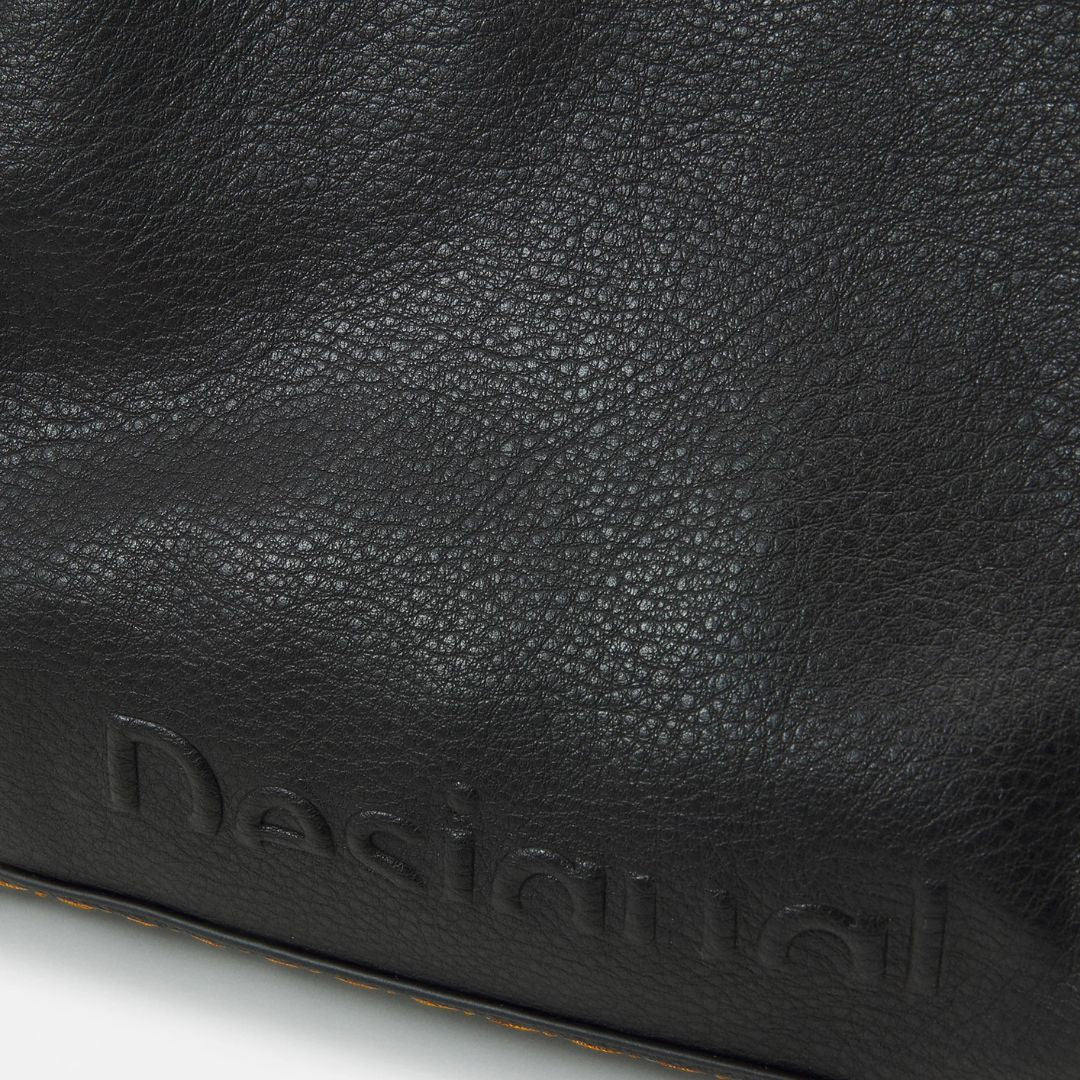 Desigual Medium Embroidered Handbag - BLK - Black