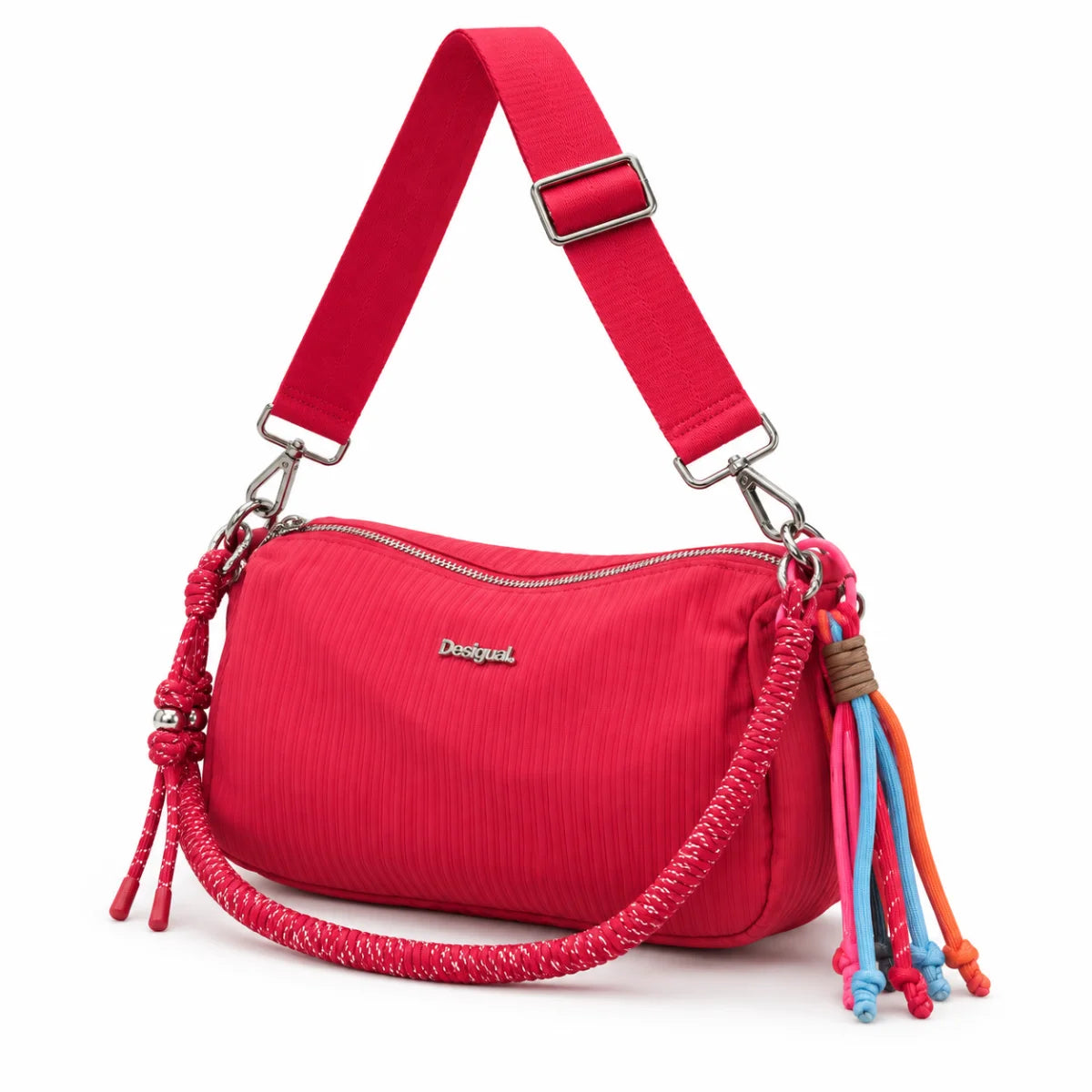Desigual Medium Faux Leather Charm Bag Women - RED - Red