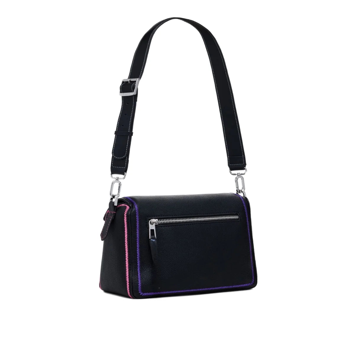 Desigual Multilineal with zipper handbag Women - BLK - Black