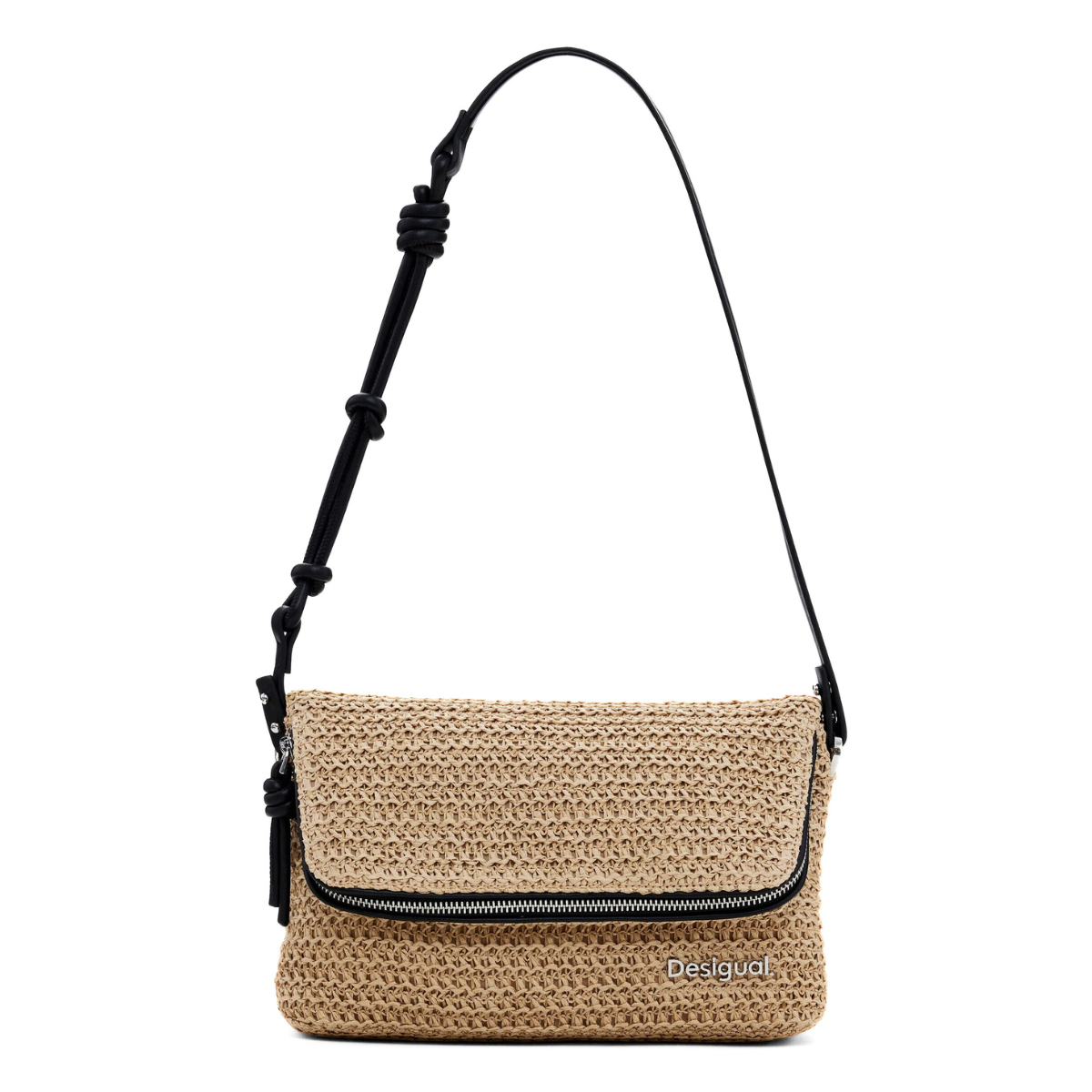 Desigual Raffia Shoulder Bag Women - BEG - Beige
