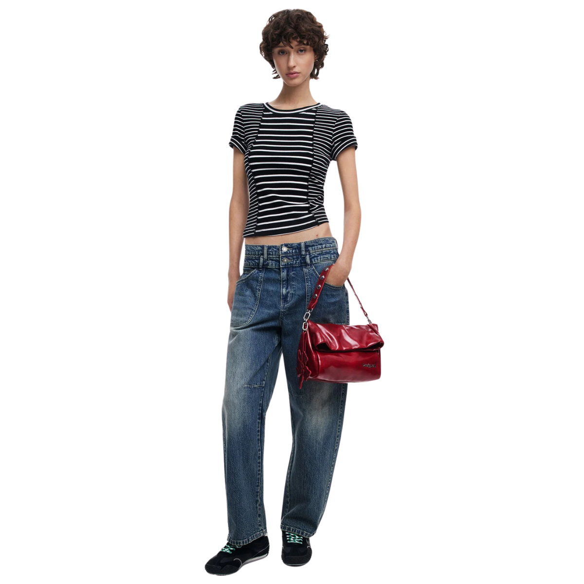 Desigual Reprise Red Valentine Loverty Shoulder Bag Carmine-RAD - Red