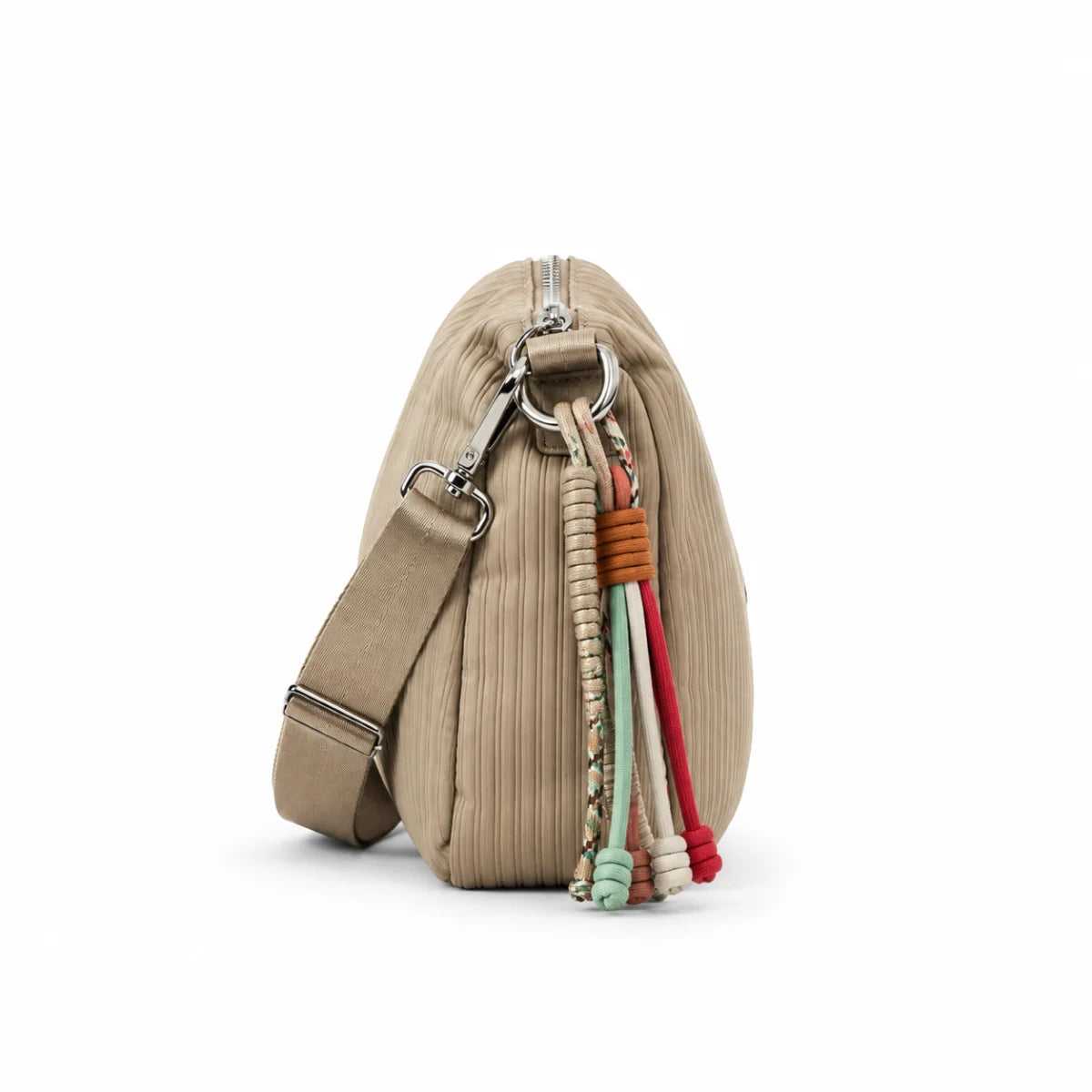 Desigual Ribbed Shoulder Bag Women - BGE - Beige