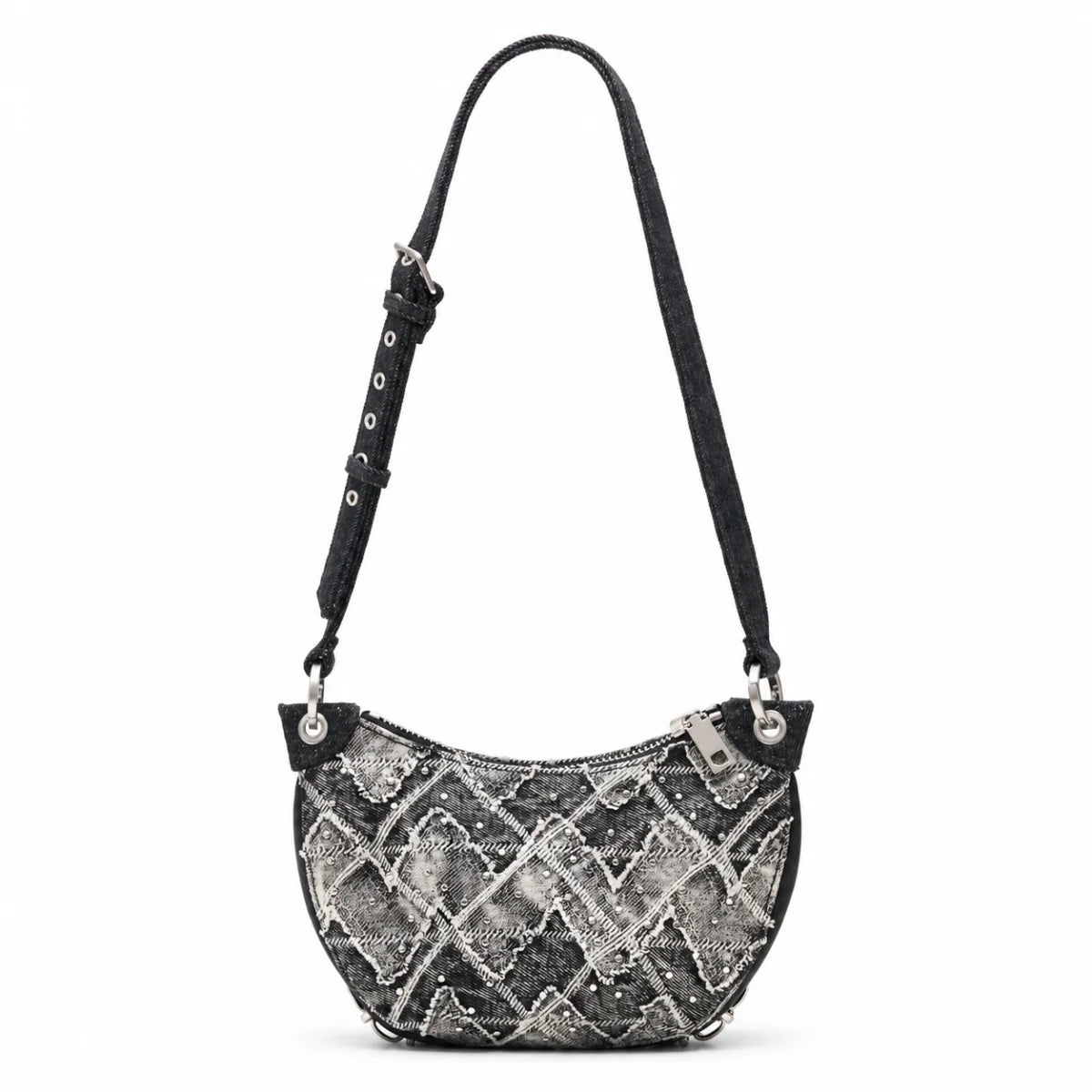 Desigual Small Studded Charm Bag Women - WHTBLK - White-Black