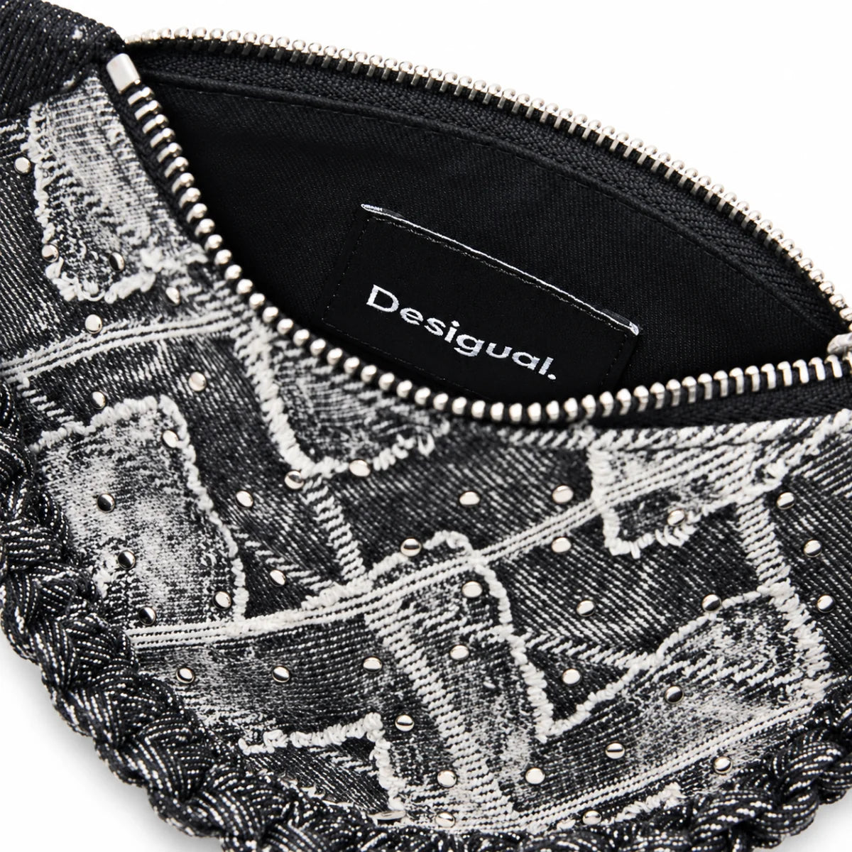 Desigual Small Studded Charm Bag Women - WHTBLK - White-Black