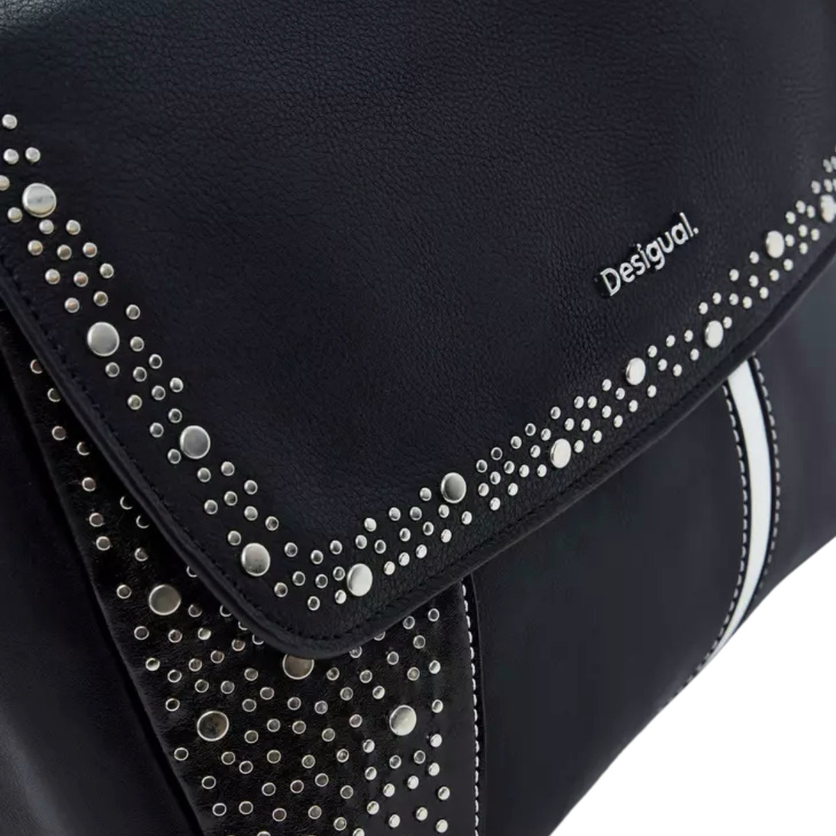 Desigual Studded M shoulder bag - black