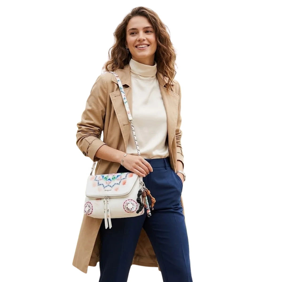 Desigual tie-dye mandalas shoulder bag Women - WHT - White