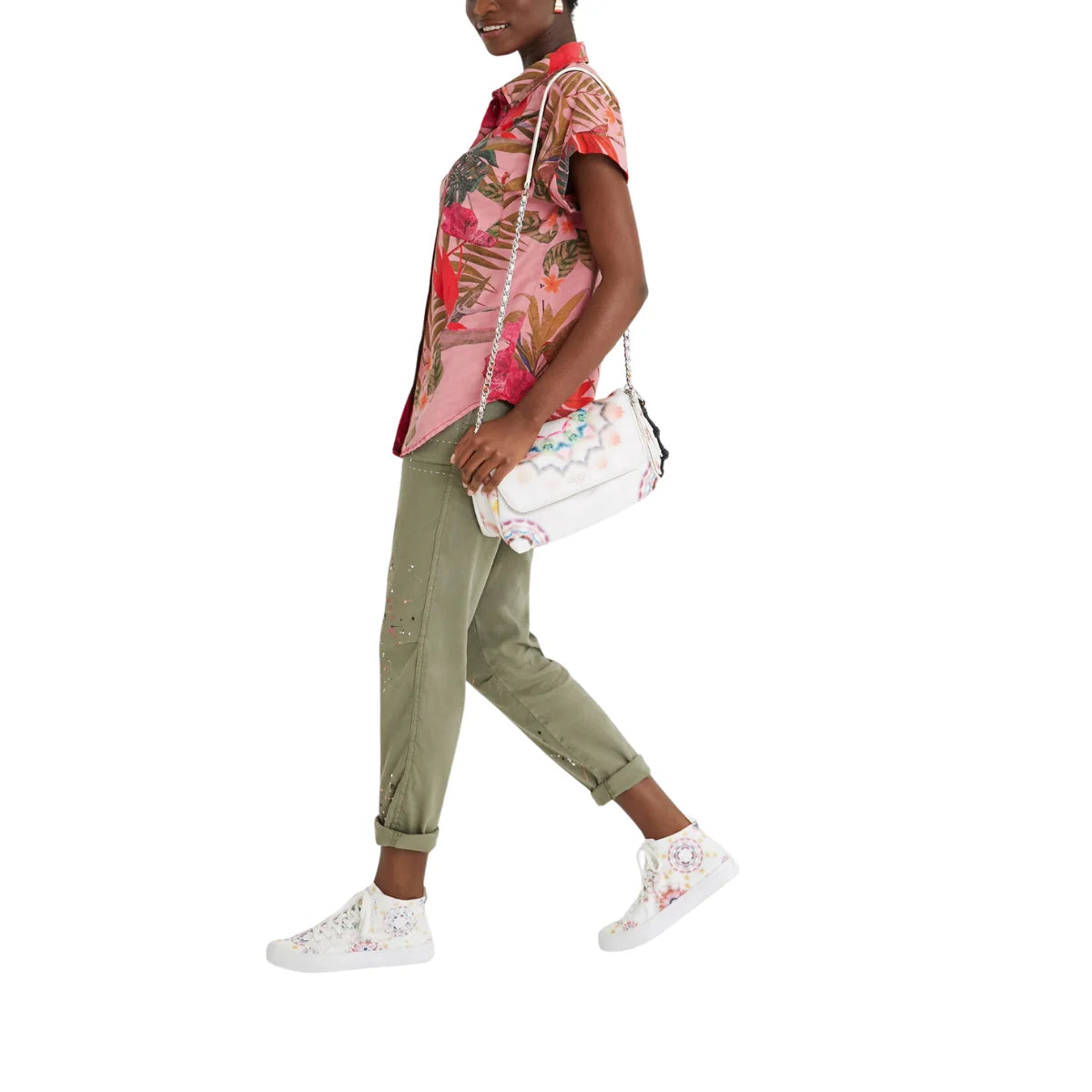 Desigual tie-dye mandalas shoulder bag Women - WHT - White