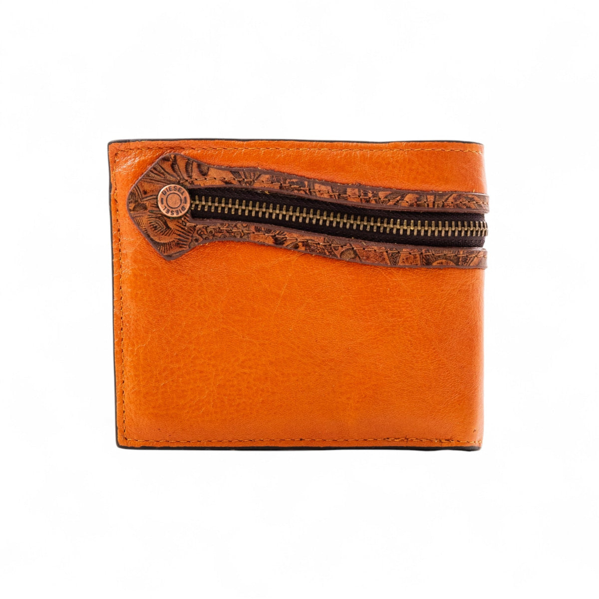 Diesel Heritage Bifold Leather Wallet for Men - Tan