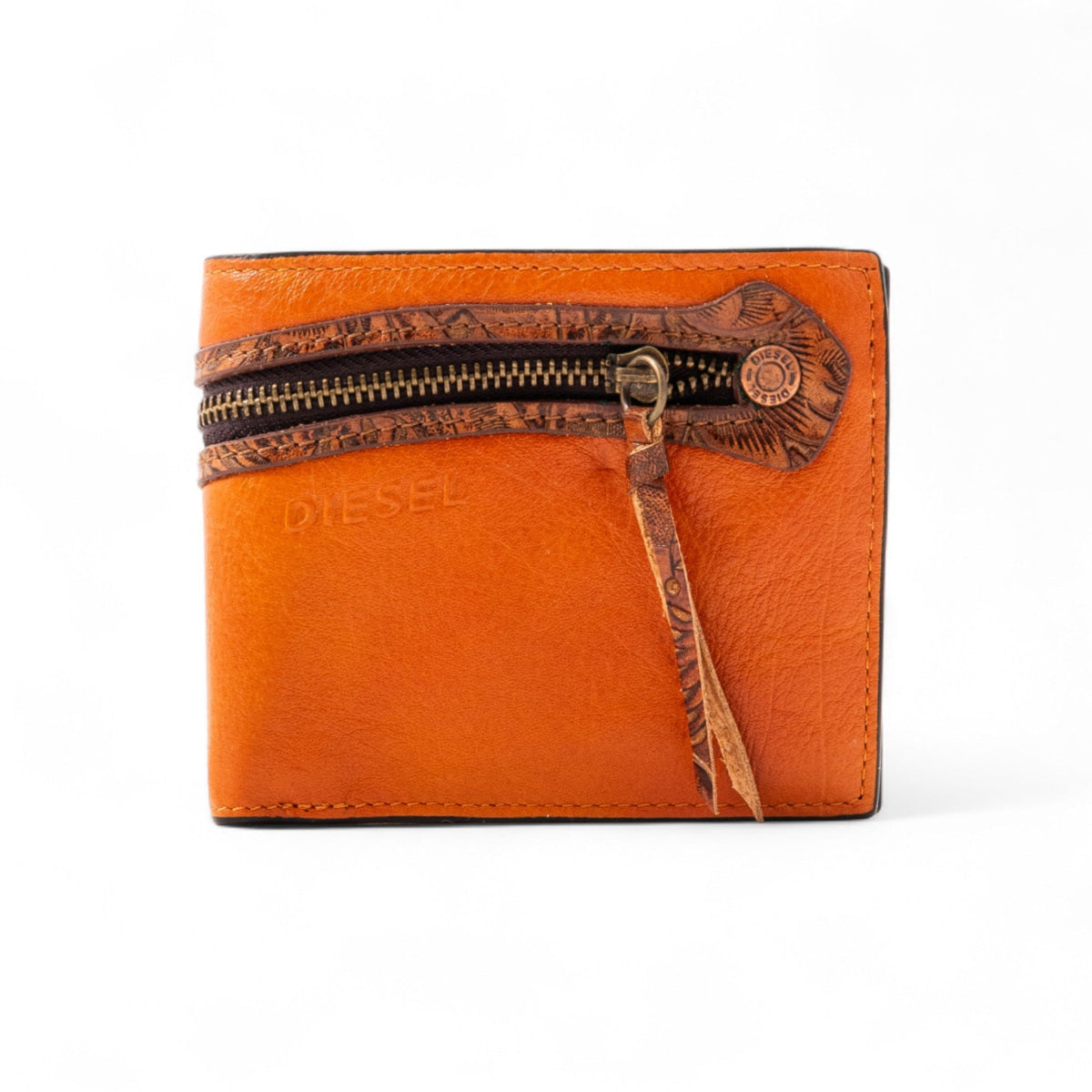 Diesel Heritage Bifold Leather Wallet for Men - Tan
