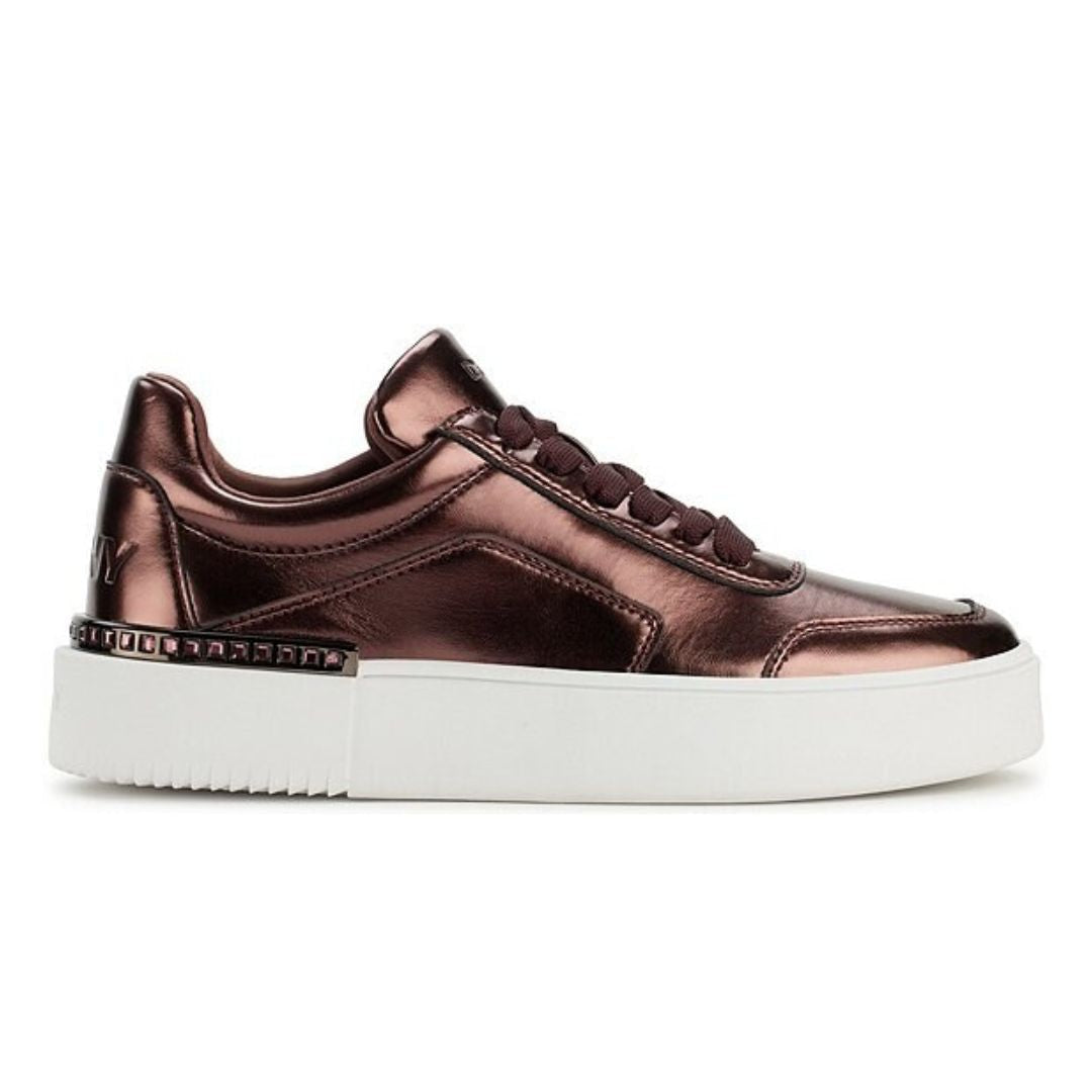 DKNY Beverley Metallic Leather Lace Up Platform Sneakers Women - RSE - Metallic Rose / 36