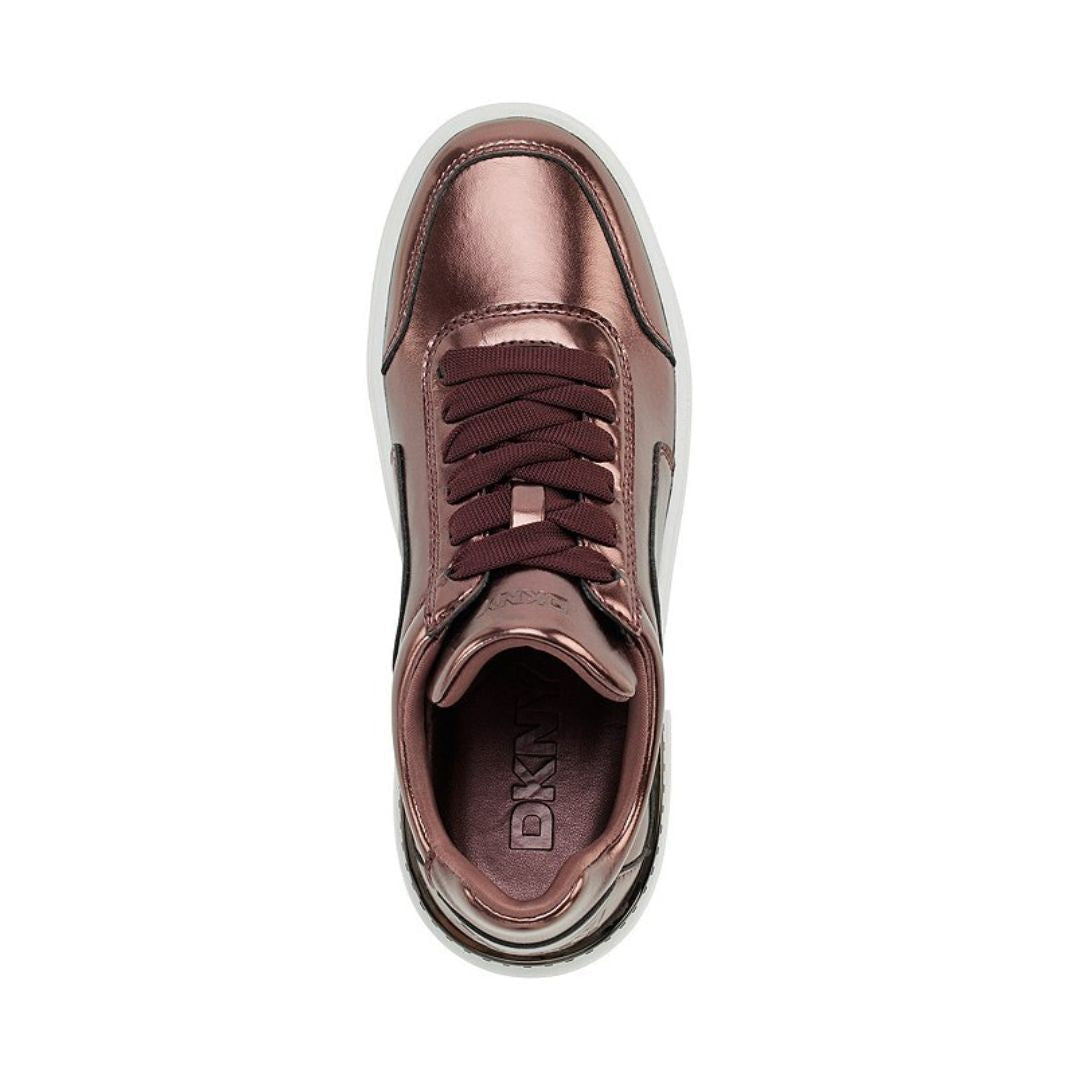 DKNY Beverley Metallic Leather Lace Up Platform Sneakers Women - RSE
