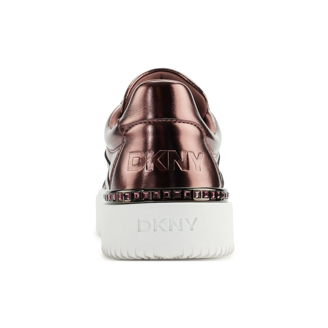 DKNY Beverley Metallic Leather Lace Up Platform Sneakers Women - RSE
