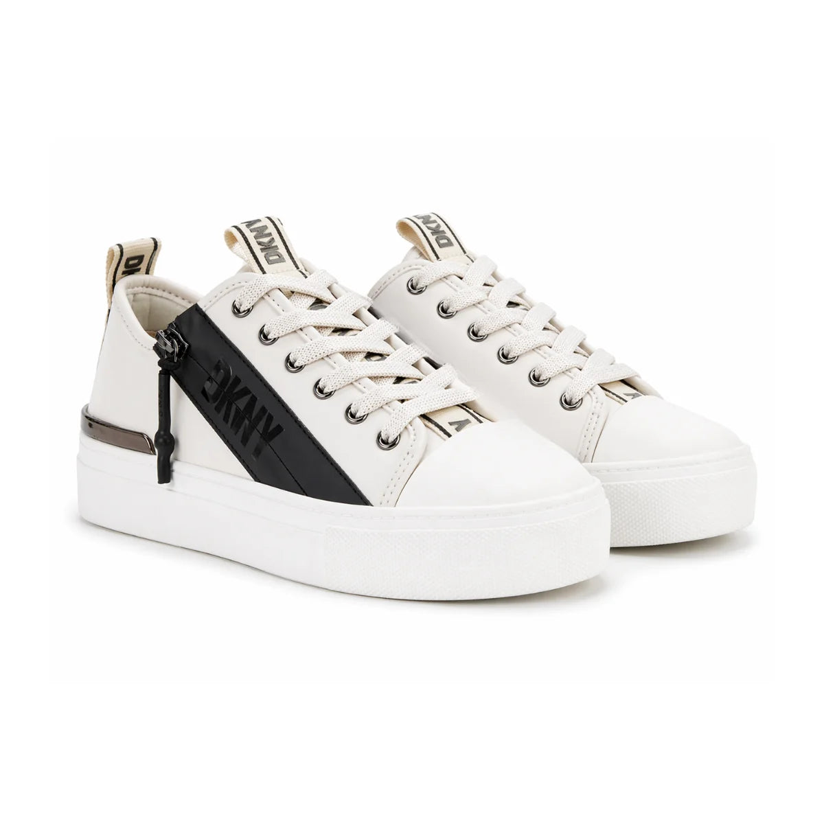 DKNY Chaney Lace Up Sneakers Women -BEGBLK - Beige-Black / 35