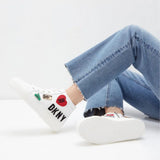 DKNY Coreen City Signs Lace Up Sneakers K1423000-WHT