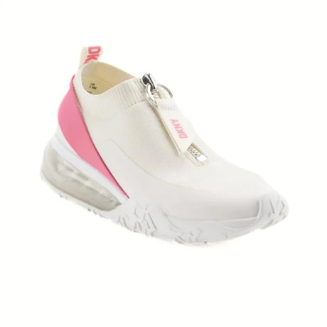 DKNY Kadia Zip-Up Sneaker - WHTPNK - 40 / White/ Pink