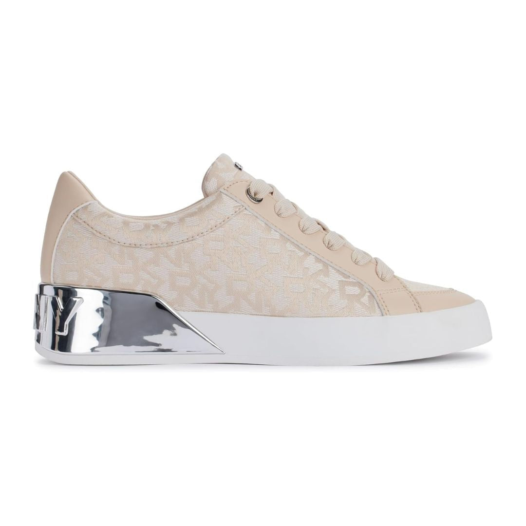 DKNY Maben Mono Lace-Up Sneaker Women - BEG - Beige / 36