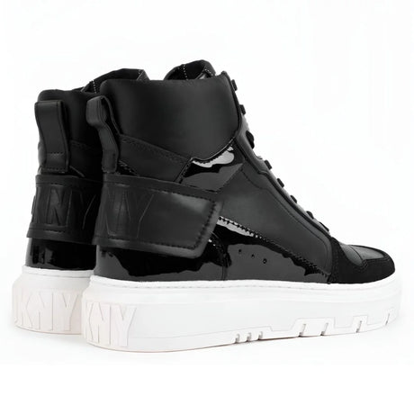 DKNY Mayzi Leather High Top Trainers Women - BLK - 36 / Black