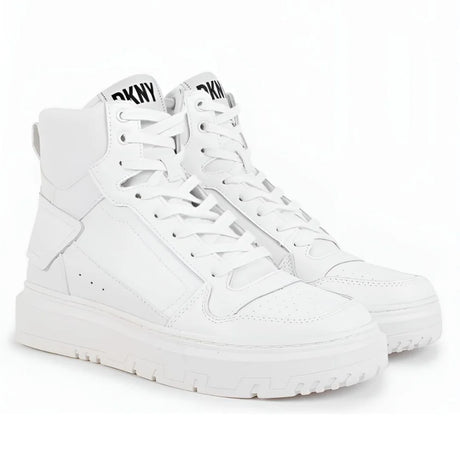 DKNY Mayzi Leather High Top Trainers Women - WHT - 36 / White