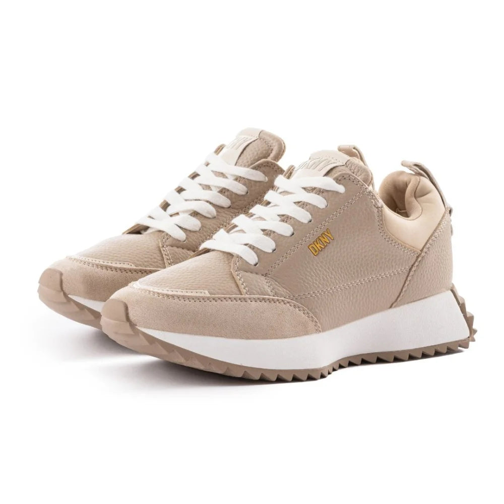 DKNY Nala Leather Sneakers Women - BEG