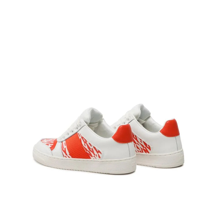 DKNY Odlin Lace up Sneaker Women K4271369-WHTORG - 36 / White/ Orange