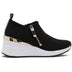 DKNY Palma Knit Wedge Sneakers Women - BLK - 36 / Black - Shoes