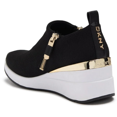 DKNY Palma Knit Wedge Sneakers Women - BLK - Shoes