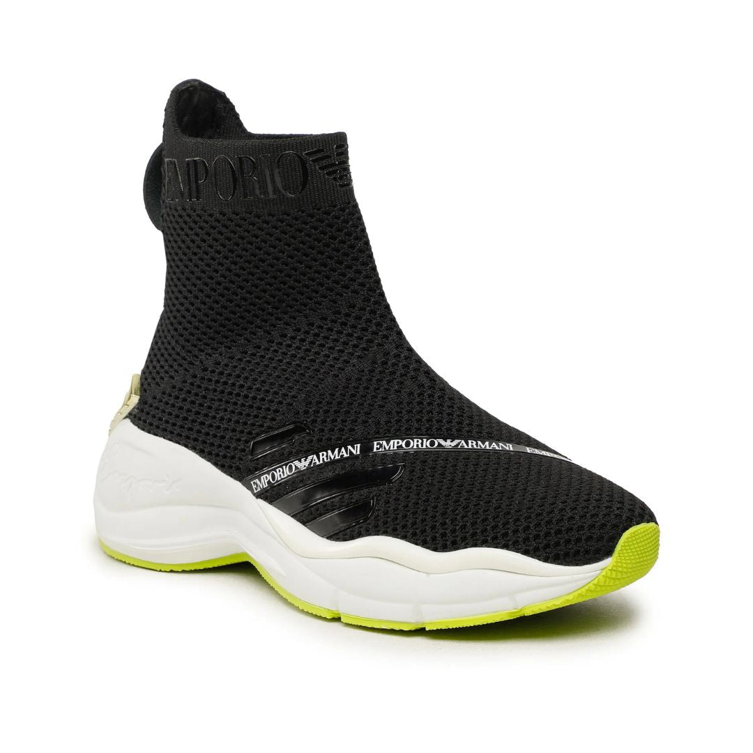 EMPORIO ARMANI Ankle Sock Sneakers Women X3Z061-BLK - Black / 37