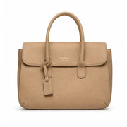 Emporio Armani Business bag in tumbled leather - BEG - Beige