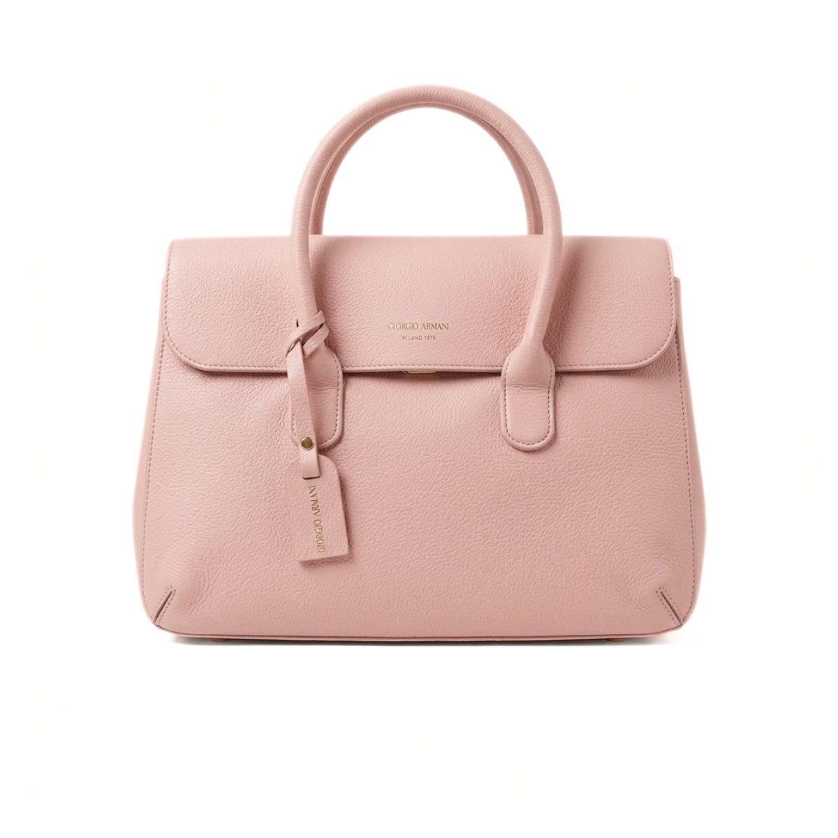 Emporio Armani Business bag in tumbled leather - PNK - Pink