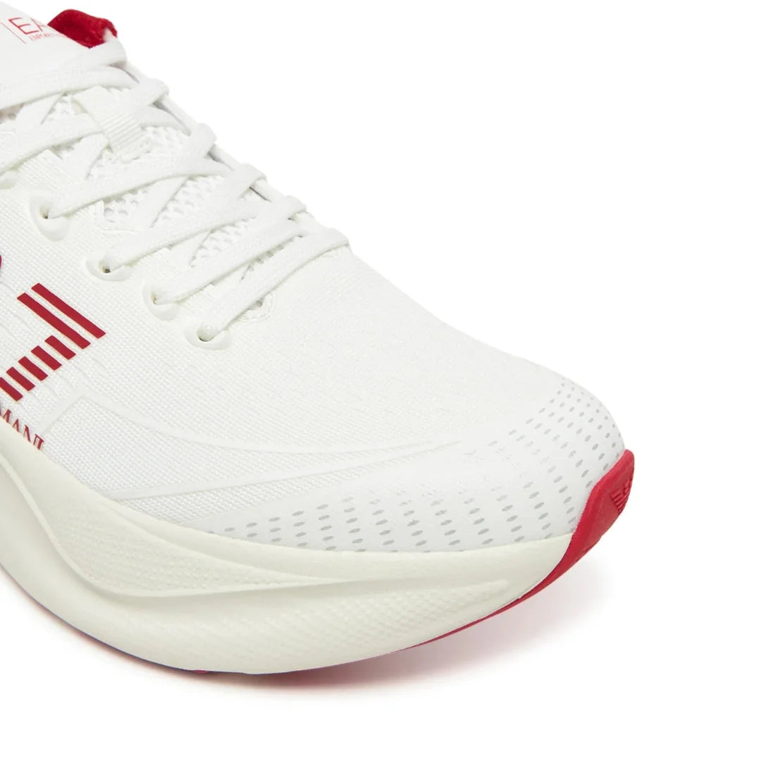 EMPORIO ARMANI Mesh Lace-Up Sneakers X8X245-WHTRED
