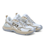 EMPORIO ARMANI Mesh Lace-Up Sneakers X8X249-BEGSLV - Beige Gold / 39 1/3