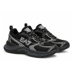 EMPORIO ARMANI Mesh Lace-Up Sneakers X8X249-BLKSLV - Black Silver / 42 2/3