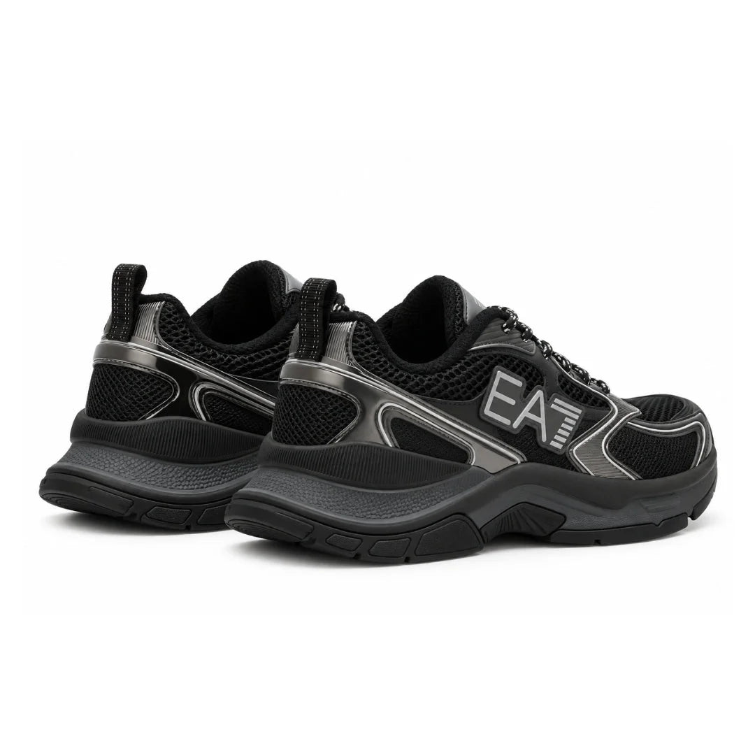 EMPORIO ARMANI Mesh Lace-Up Sneakers X8X249-BLKSLV