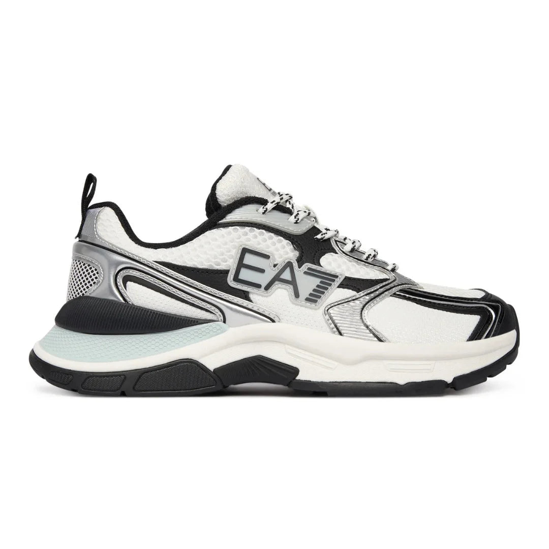 EMPORIO ARMANI Mesh Lace-Up Sneakers X8X249-WHTBLK