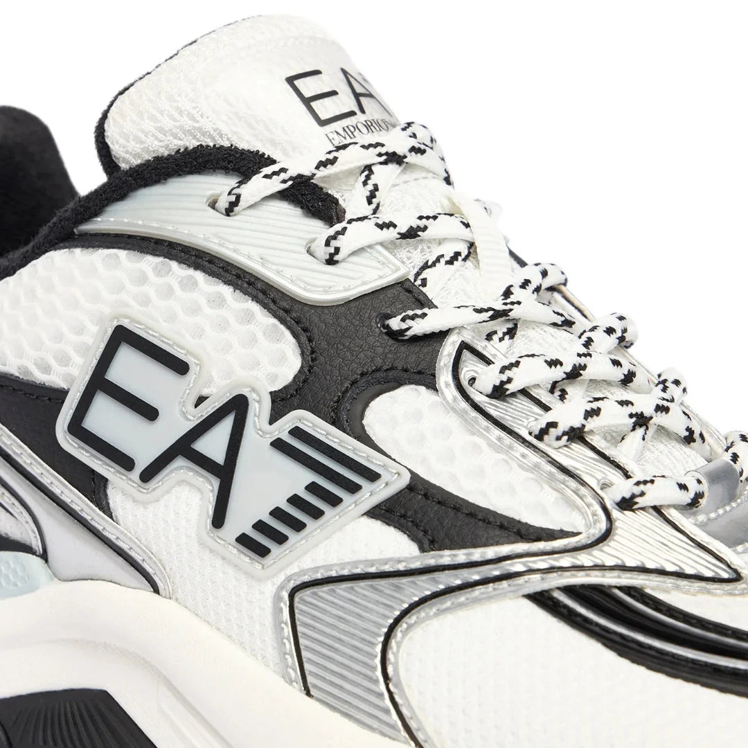 EMPORIO ARMANI Mesh Lace-Up Sneakers X8X249-WHTBLK