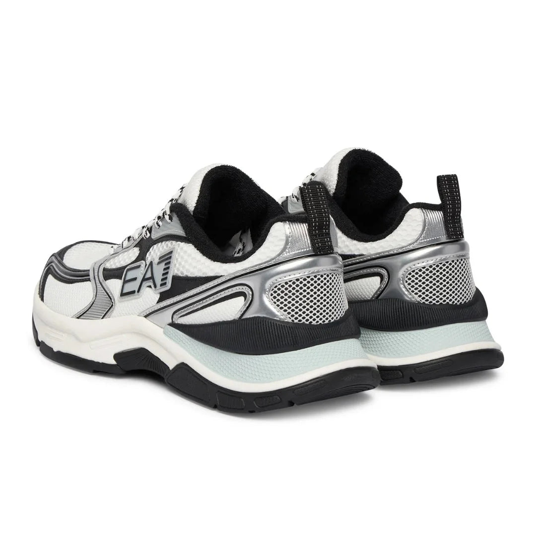EMPORIO ARMANI Mesh Lace-Up Sneakers X8X249-WHTBLK