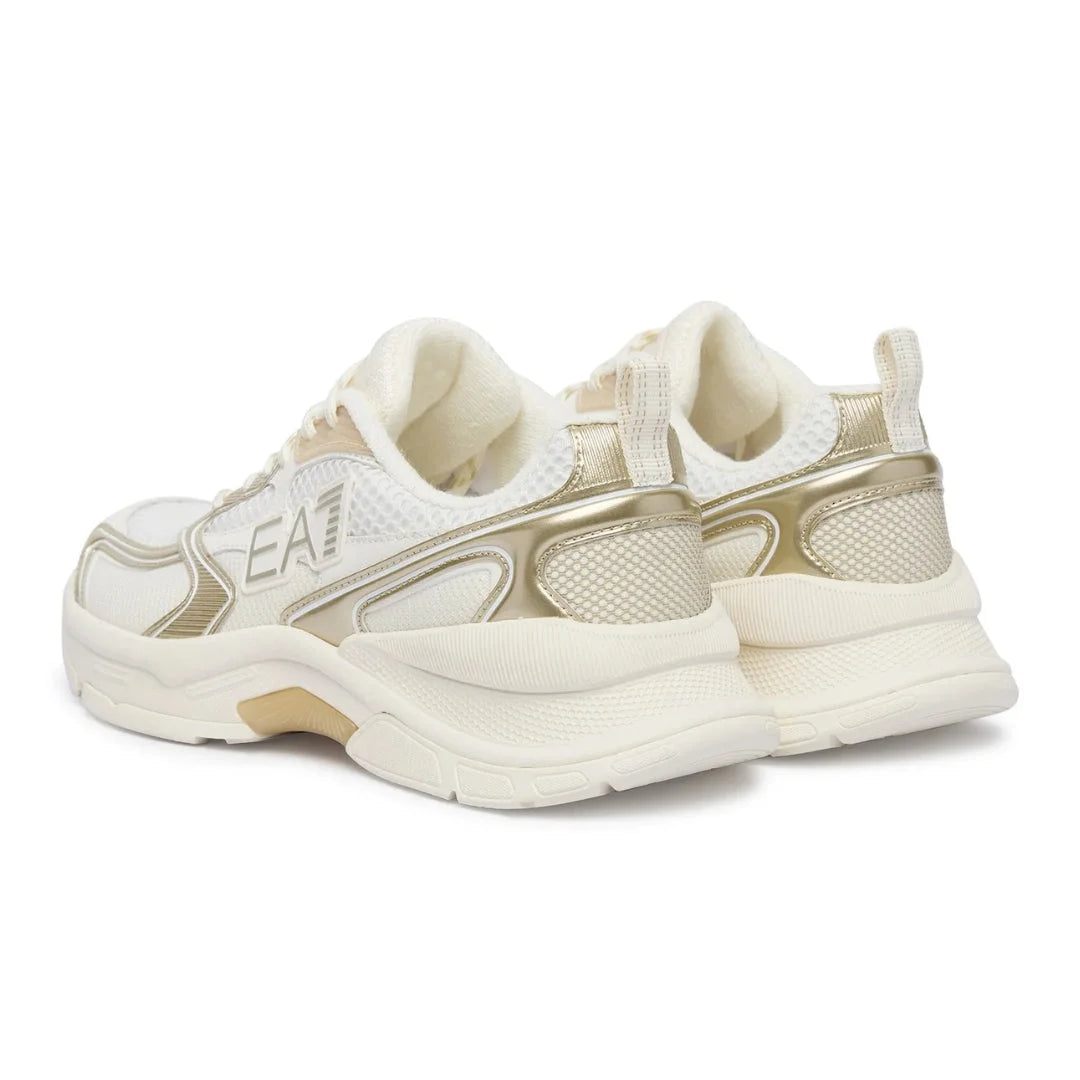 EMPORIO ARMANI Mesh Lace-Up Sneakers X8X249-WHTGLD