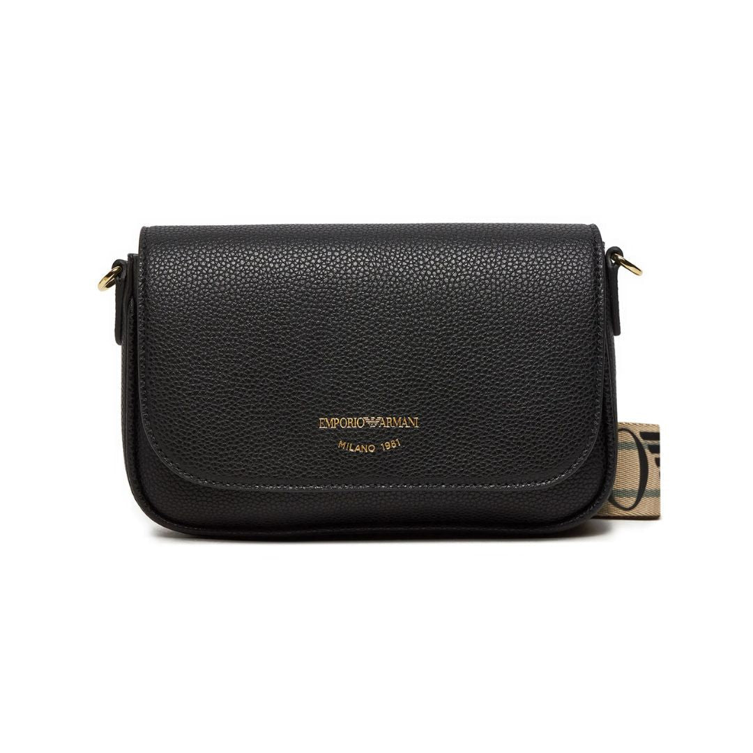 Emporio Armani Mini Bag with Deer Print Trim BLK Black
