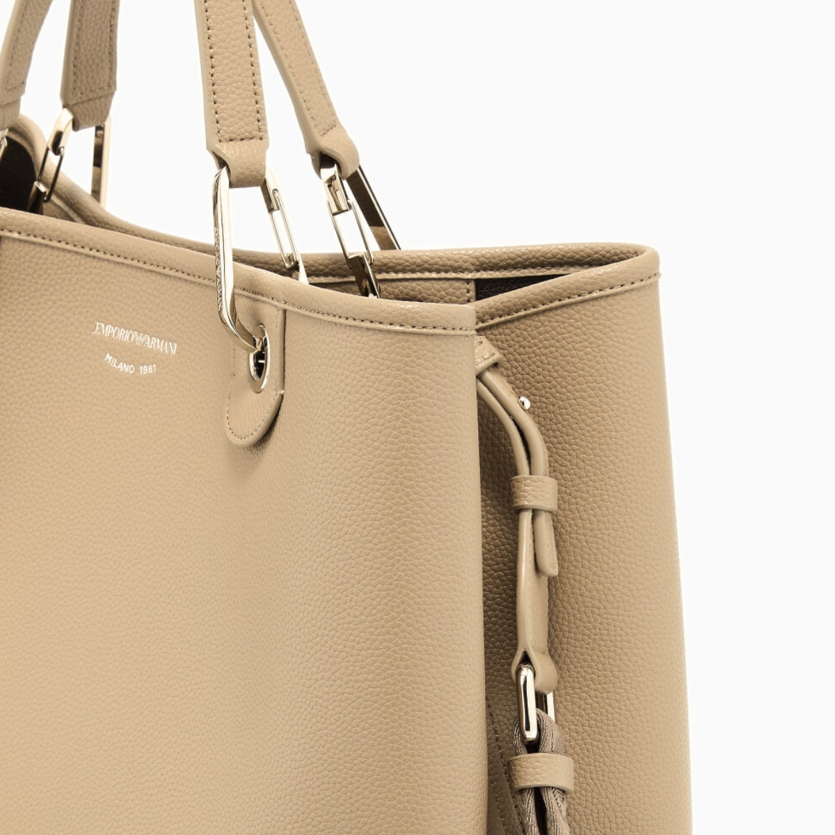 Emporio Armani MyEA Small Shopper Bag with Deer-Print Finish Y3D166 YFO5B- BEG - Beige