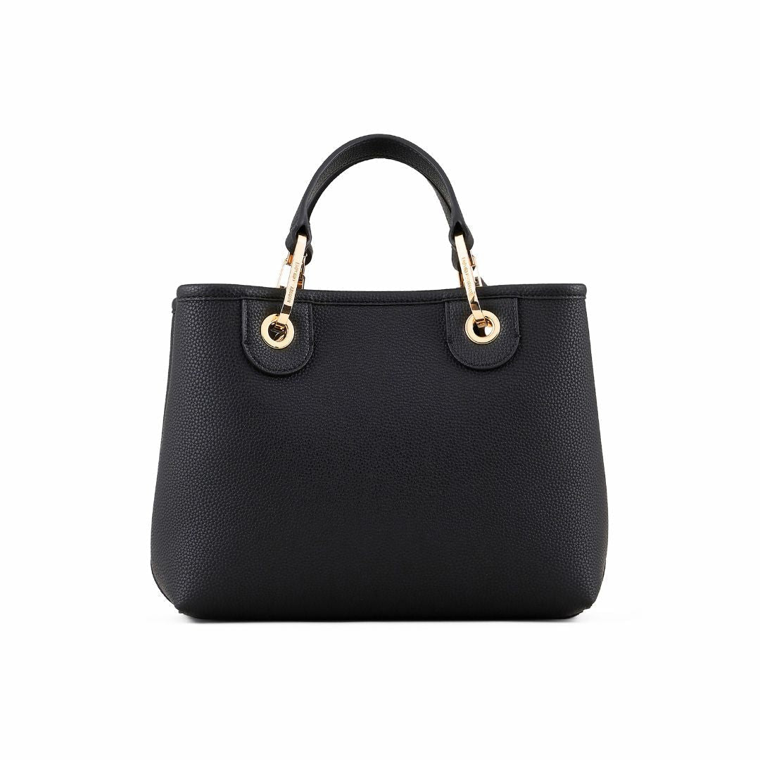 Emporio Armani MyEA Small Shopper Bag with Deer-Print Finish Y3D166 YFO5B-BLK - Black