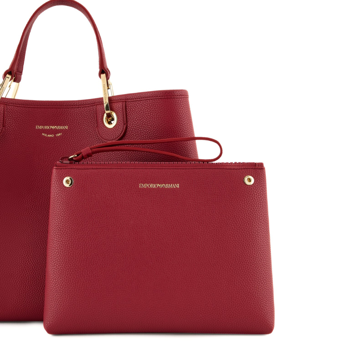 Emporio Armani MyEA Small Shopper Bag with Deer-Print Finish Y3D166 YFO5B - BUR - Burgundy