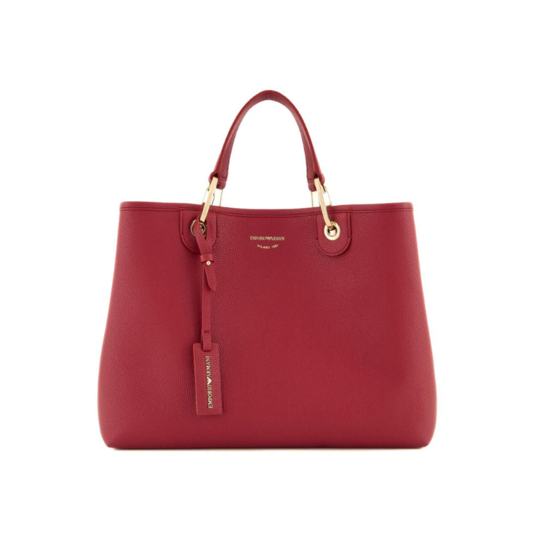 Emporio Armani MyEA Small Shopper Bag with Deer-Print Finish Y3D166 YFO5B - BUR - Burgundy