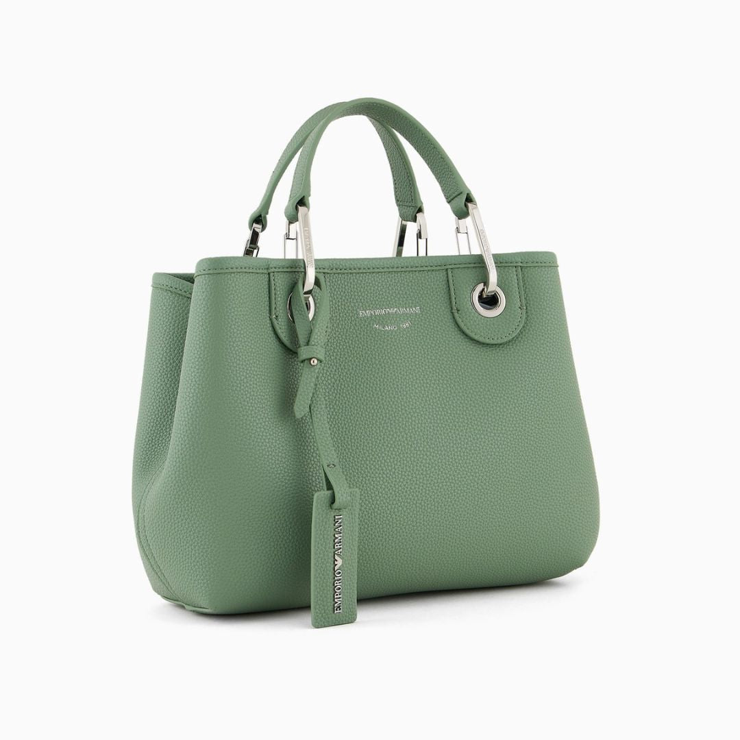 Emporio Armani MyEA Small Shopper Bag with Deer Print Finish Y3D166 YFO5B GRN Green