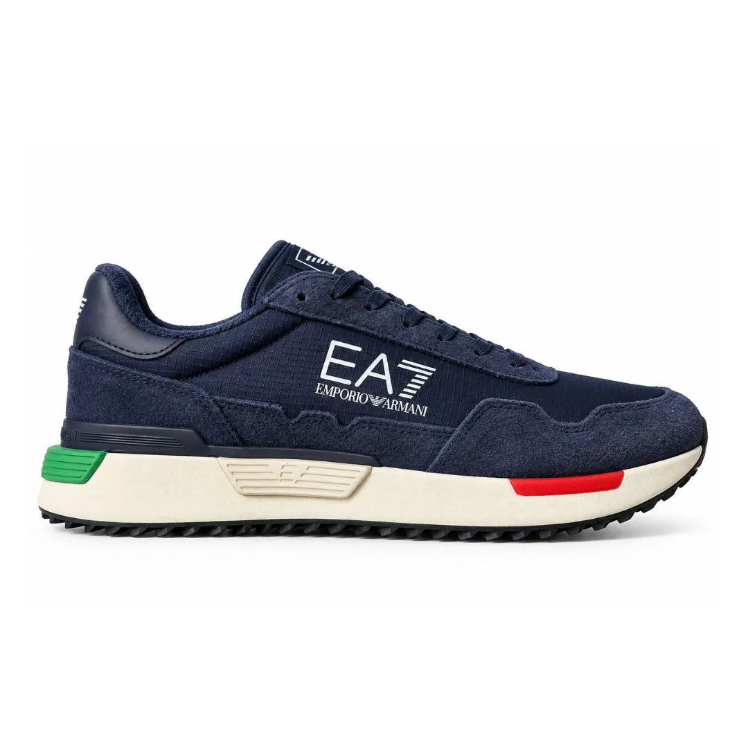 EMPORIO ARMANI Retro Sneakers 7X000380-NVYGRN - Navy Green / 43 1/3