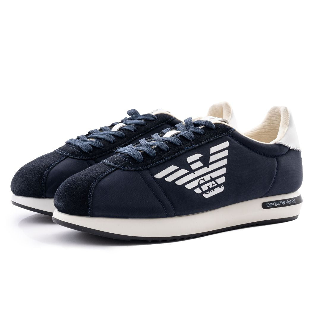 EMPORIO ARMANI Sneakers with Suede Details and Eagle Logo X4X260-NVY - Navy / 41