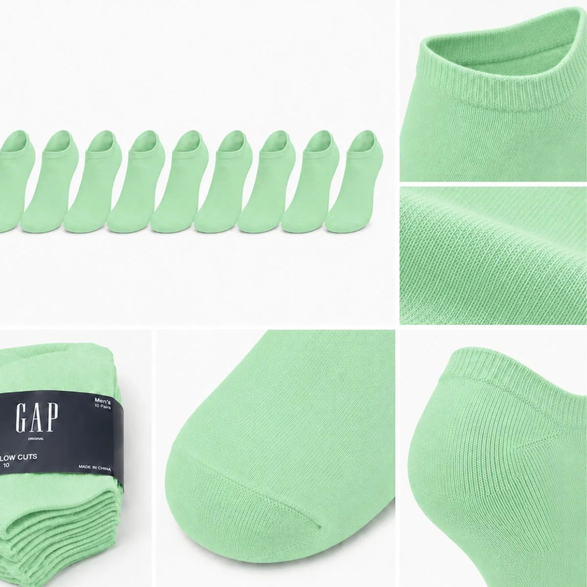 GAP 10-Pack Low Cut Socks - GRN - Green / 10 Pairs / OS