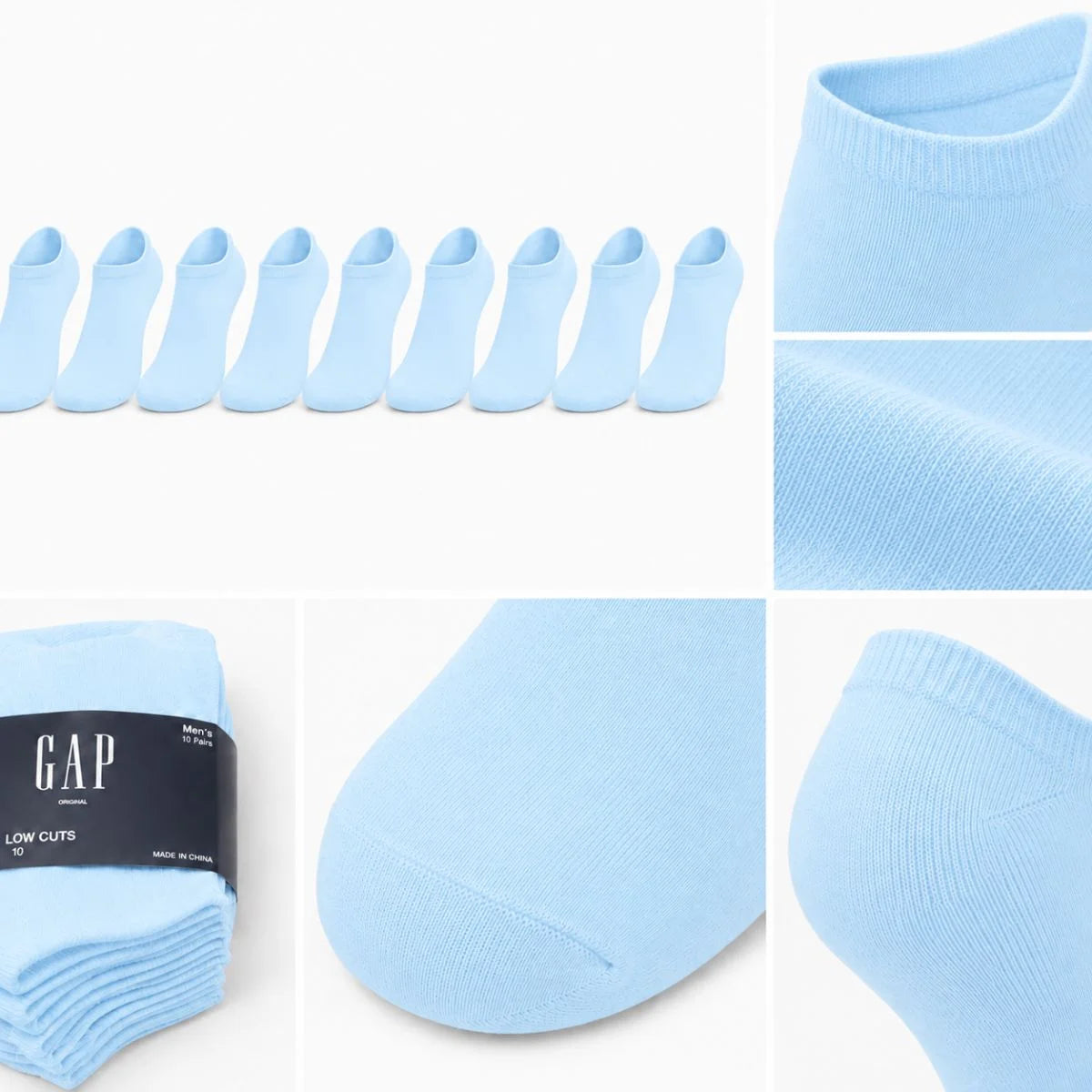 GAP 10-Pack Low Cut Socks - SKY - SKY / 10 Pairs / OS