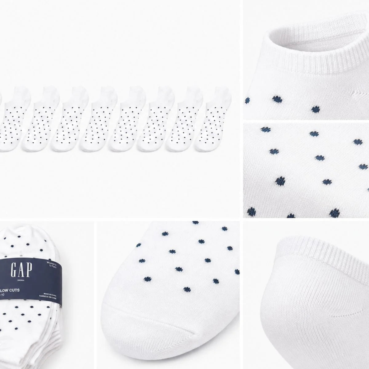 GAP 10-Pack Low Cut Socks -WHT - White / 10 Pairs / OS