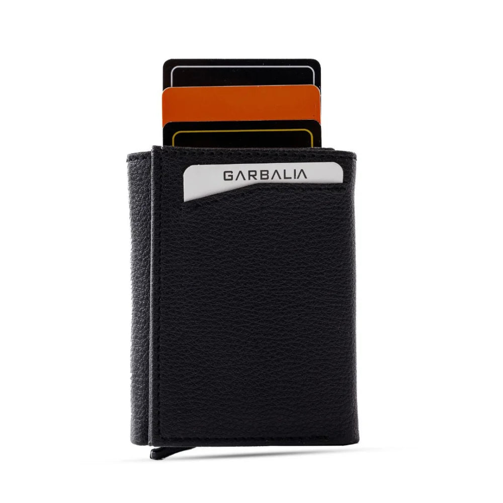 Garbalia Donetsk Automatic Mechanism Card Holder Wallet - Black - Accessories