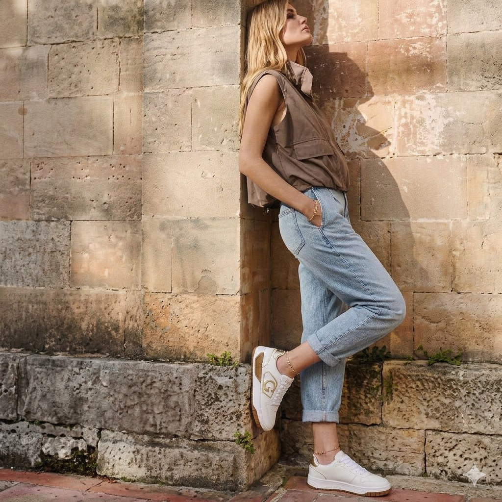 GBG Los Angeles Hotlin Sneakers Women - WHTGLD